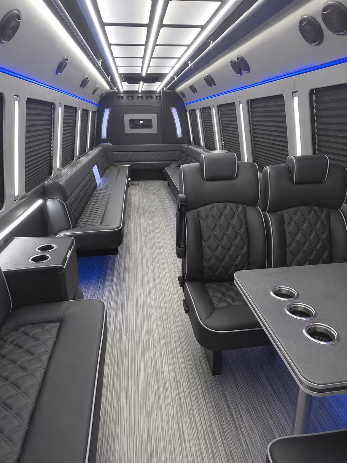 norwalk 25 passenger party bus inside
