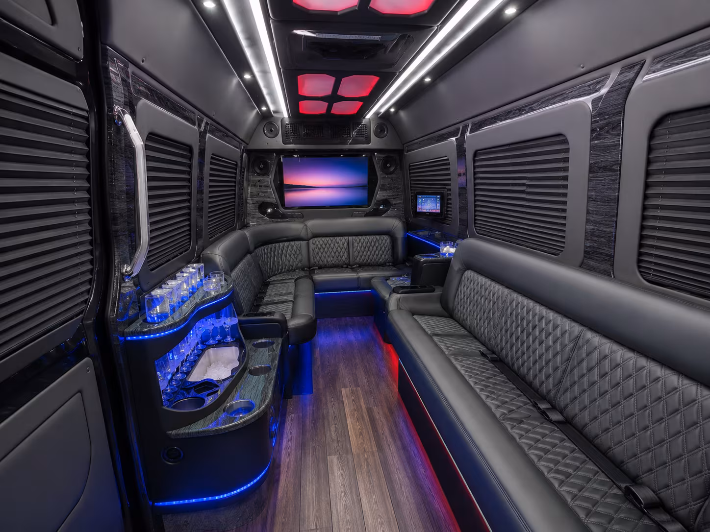 norwalk 30 passenger party bus interior